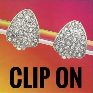 Rhinestone Clip On Earrings